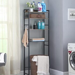 Kavonty Over The Toilet Storage Rack, 4-Tier Bathroom Space Saver with Adjustable Shelves,Freestanding Bathroom Organizer, Bathroom Organizer for Bathroom, Bathroom Toilet Rack,Rustic Brown