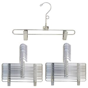 dbm 25 pc hangers size 12" chrome metal wire pant skirt clip pinch grip fixture retail display adult clothing