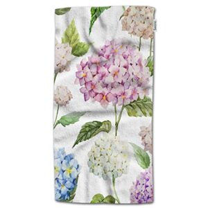 swono hydrangea hand towel,watercolor hydrangea flower pattern hand towels for bath hand face gym and spa bathroom decoration 15"x30"