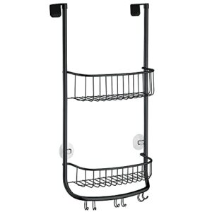 idesign over-the-door hanging shower caddy organizer, the forma collection – 12” x 6.5” x 24”, matte black