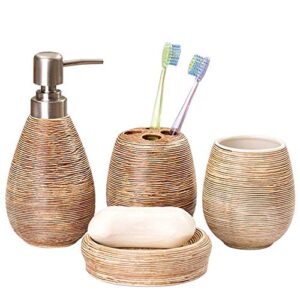 luant ceramics soap dish, soap dispenser, tumbler bathroom accessory 4 piece set