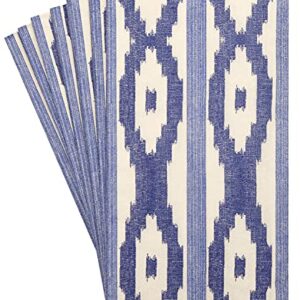 Decorative Paper Hand Towels Fingertip Towels Disposable Blue Bathroom Decor Modern Ikat Pak 64