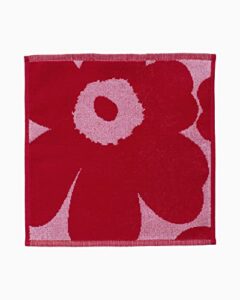 marimekko - unikko terry cotton mini hand towel (red poppy)