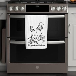 All You Knead is Love Cat Kneading Kitten Pun Kitchen Towels Cute Housewarming Gift Novelty Dish Towel (All You Knead Towel)