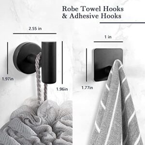 14-Pieces Matte Black Bathroom Accessories Set, Stainless Steel Bathroom Hardware Set, Bath Towel Bar Set, Towel Racks for Bathroom Wall Mounted.