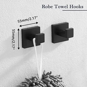 5-Pieces Matte Black Bathroom Hardware Accessories Set, SUS304 Stainless Steel Bath Towel Bar Set, Towel Racks for Bathroom Wall Mounted.