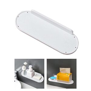 Floating Wall Shelves Bathroom Shampoo Shelf Nails Kitchen Jar Shelves Shower Caddy for Living Room and Home Bathroom Toilet, White