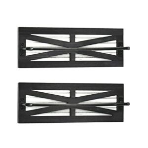 2pcs rustic towel rack for bathroom wall mounted, wall mounted wood wall hanging bathroom towel holder and organizer for small bathroom kitchen storage organizer rack, bathroom towels, robes (black)