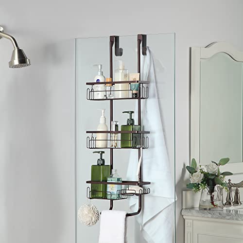 SunnyPoint Classic Metal Bathroom Shower Caddy, Over Door Hanging Storage Organizer Basket