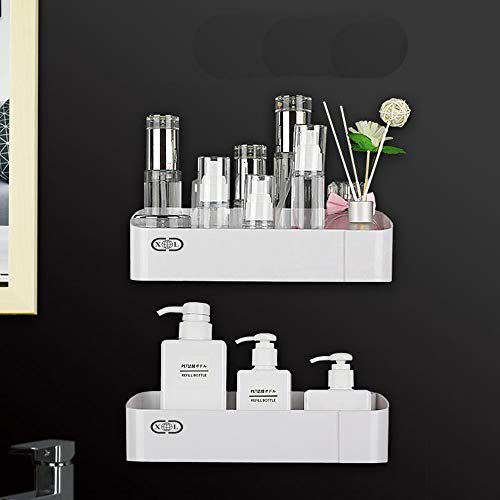 ABS Shower Caddy, No-Drilling Waterproof Bathroom Shelf Storage Basket, Kitchen Bath Bedroom Organizer for Shampoo and Toiletries, 2 Pack