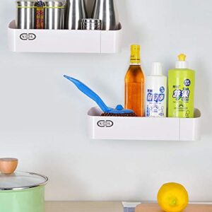 ABS Shower Caddy, No-Drilling Waterproof Bathroom Shelf Storage Basket, Kitchen Bath Bedroom Organizer for Shampoo and Toiletries, 2 Pack