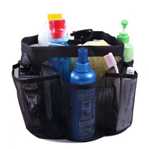 HDE Shower Caddy Mesh Bag College Dorm Bathroom Carry Tote Hanging Organizer (Black)