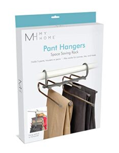 my home magic pant hanger - organization and space saver closet companion, grey / stainless steel