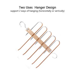 XUANSHUO Space Saving Hangers Metal Magic Hangers Closet Wardrobe Clothing Hanger Organizer，Updated Hook Design (Wooden Pant Hanger)