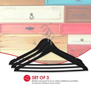 Home Basics, Black Non-Slip Space-Saving Rubberized Plastic Hangers