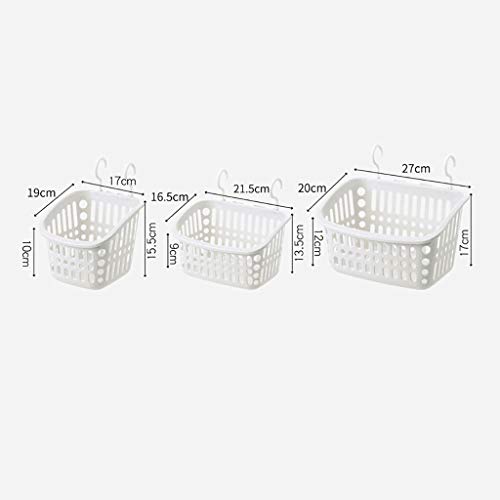 YJYdada Plastic Hanging Shower Basket With Hook For Bathroom Kitchen Storage Holder (A)