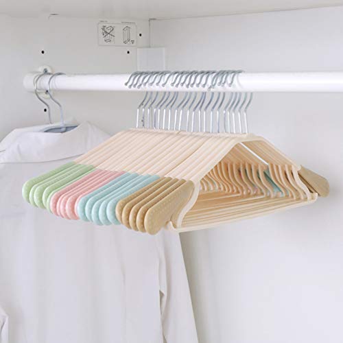 TOPBATHY 5pcs Clothes Hangers Non Slip No Shoulder Bump Suit Hangers Durable Space Saving Clothes Hangers Coat Sweater Jackets Pants Shirts(Mixed Color)