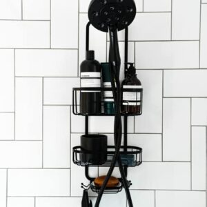 PROBEAUTIFY Hanging Shower Caddy Over Shower Head - Black Shower Caddy Hanging - Shower Caddy and Shower Rack for Ultimate Convenience