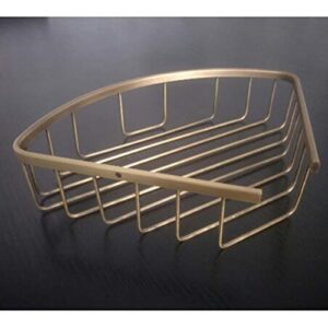 BESTOYARD European Style Brass Antique Corner Wall Mount Shower Basket Storage Rack Shelf Caddy Organizer for Bathroom Toilet Kitchen