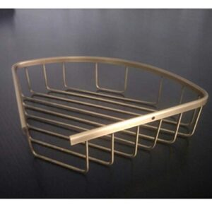 BESTOYARD European Style Brass Antique Corner Wall Mount Shower Basket Storage Rack Shelf Caddy Organizer for Bathroom Toilet Kitchen