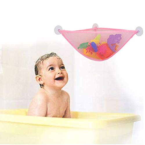 Zcargel Bath Toy Organizer, Kids Bath Toy Storage Net and Corner Shower Caddy Bag with 3 Strong Suction Cups The Bathroom Storage Ideas for Baby Boys and Girls