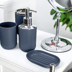 Moss & Stone 6 pcs Bathroom Accessories Set, Bathroom Decor Sets Includes Soap Dispenser, Toothbrush Holder, Toothbrush Cup, Soap Dish, A Complete Bathroom Accessories Blue Set