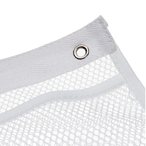 Mesh Shower Organizer Hanging, 6 Pockets Bath Shower Caddy Organizer Hanging Bathroom Shower Curtain Rod Accessories 4 Rings, Quick Dry