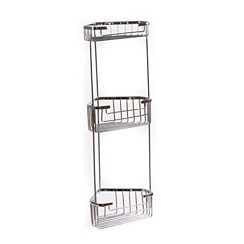 Gedy Gedy 2484 Wire Corner Triple Shower Basket, Chrome