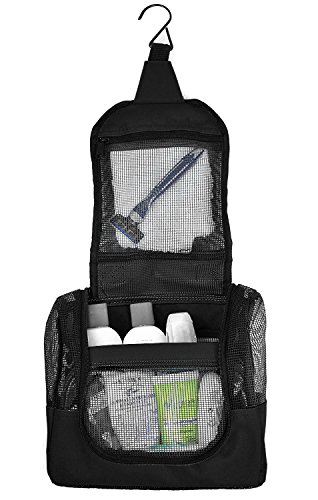 The Fine Living Co. Portable Hanging Shower Caddy Organizer Bag, Quick Dry Mesh Shower Caddy Tote Bag Pouch with Metal Hook for Bathroom College Dorm Camp Gym Camping Toiletry Bath (12”x3”x8”)