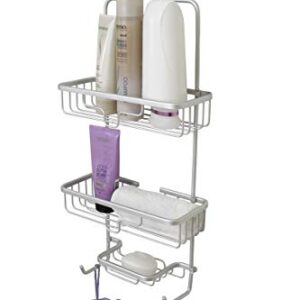 Splash Home Shower Caddy, Bathroom Organizer, Aluminum Hanging Over Shower Head, 3 Storage Rack Rustproof for Shower Room and Bathroom 24 x 5 x 11.5, Chrome