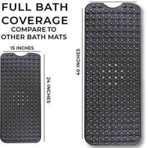 ENKOSI Large Bath Mat - Shower Mat Non Slip - Non Slip Bathtub Mat - Long 40 x 16 Inch Bathroom Mats for Tub Nonslip - Anti Slip Bathmats - Tub Mat - Bathtub Mat Non Slip - Bath Mat for Tub (Black)