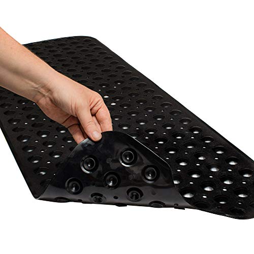 ENKOSI Large Bath Mat - Shower Mat Non Slip - Non Slip Bathtub Mat - Long 40 x 16 Inch Bathroom Mats for Tub Nonslip - Anti Slip Bathmats - Tub Mat - Bathtub Mat Non Slip - Bath Mat for Tub (Black)