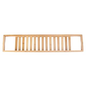 toyvian natural bamboo wooden bathtub caddy tray with rails shower organizer rack for bathroom