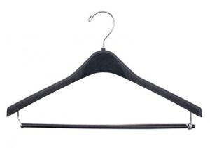 nahanco 2517rh men's concave suit hanger with round hook, 17", black (pack of 100)