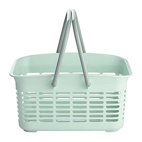 ALINK Plastic Shower Caddy Basket with Handle, Portable Organizer Storage Basket for College Dorm, Bathroom, Kitchen - Blue