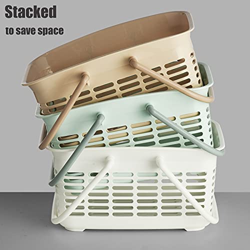 ALINK Plastic Shower Caddy Basket with Handle, Portable Organizer Storage Basket for College Dorm, Bathroom, Kitchen - Blue