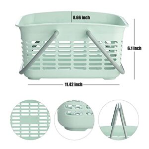 ALINK Plastic Shower Caddy Basket with Handle, Portable Organizer Storage Basket for College Dorm, Bathroom, Kitchen - Blue