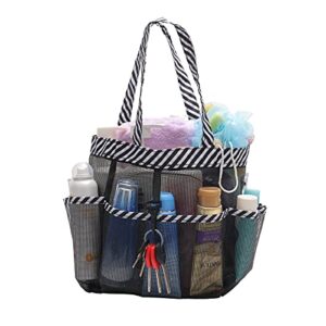 mesh shower caddy portable for college dorm room essentials, hanging collapsible large shower tote bag basket toiletry organizer with key hook for bathroom accessories