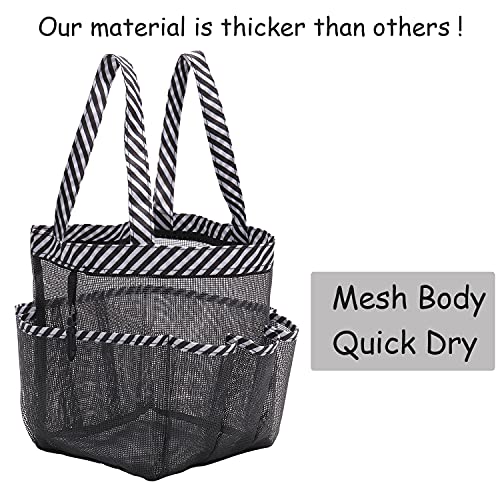 Mesh Shower Caddy Portable for College Dorm Room Essentials, Hanging Collapsible Large Shower Tote Bag Basket Toiletry Organizer with Key Hook for Bathroom Accessories