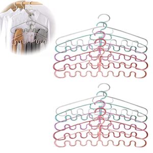 wave pattern stackable hanger, 5/10 pack multifunctional magic wave pattern plastic hangers, non slip stackable space saver (10pcs)