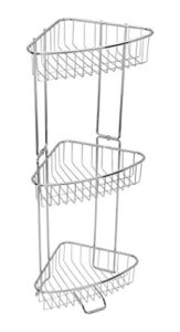 toilettree products rust proof stainless steel shower floor caddy, 3 tiers (assembly required - screwdriver included) (collapsible)
