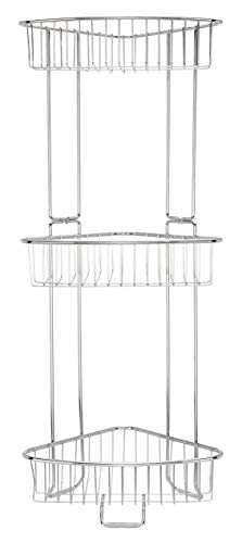 ToiletTree Products Rust Proof Stainless Steel Shower Floor Caddy, 3 Tiers (Assembly Required - Screwdriver Included) (Collapsible)