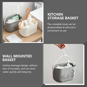 DOITOOL 2pcs Plastic Hanging Shower Caddy Basket: Connecting Organizers Storage Basket with Hook for Bathroom Kitchen Pantry Bathroom Dorm Room