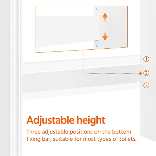 Yaheetech Over The Toilet Storage with 4 Open Storage Compartments and 2 Doors Cabinet, Freestanding Toilet Organizer for Bathroom, D8xW24xH67.5 in