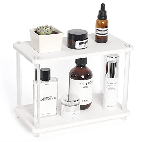 ACWOWO 2-Tier Instant Dry Bathroom Organizer Countertop, Kitchen Counter Shelf Organizer, Diatomaceous Earth Perfume Vanity Skincare Organizers Tray