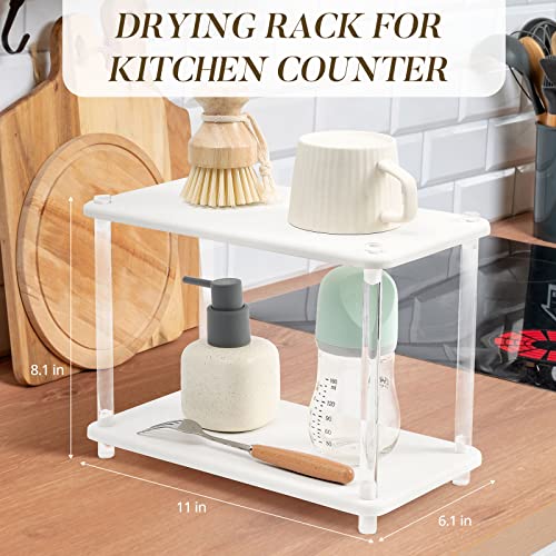 ACWOWO 2-Tier Instant Dry Bathroom Organizer Countertop, Kitchen Counter Shelf Organizer, Diatomaceous Earth Perfume Vanity Skincare Organizers Tray