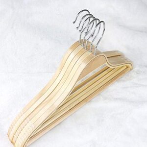 Ochine 1 Pack Wooden Coat Hangers Wood Suit Hangers Children's Closet Clothes Hangers Smooth Finish Solid Wood Coat Hanger with Non-Slip Strip for Camisole, Jacket, Pant, Dress Clothes Hangers