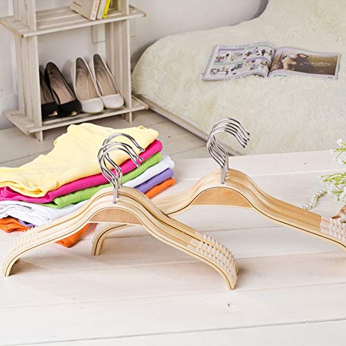 Ochine 1 Pack Wooden Coat Hangers Wood Suit Hangers Children's Closet Clothes Hangers Smooth Finish Solid Wood Coat Hanger with Non-Slip Strip for Camisole, Jacket, Pant, Dress Clothes Hangers