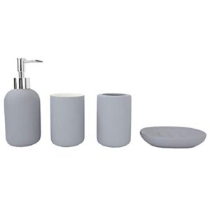 4-piece ceramic bathroom set (grey) contemporary design bathroom accessory sets with rubberized coating bath accessories for bathroom