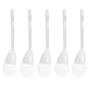 tofficu 5pcs toilet bowl brush soft swab toilet brush toilet scrubber cleaning brush dead corner cleaners toilet bowl mop for home washroom bathroom accessories （white）